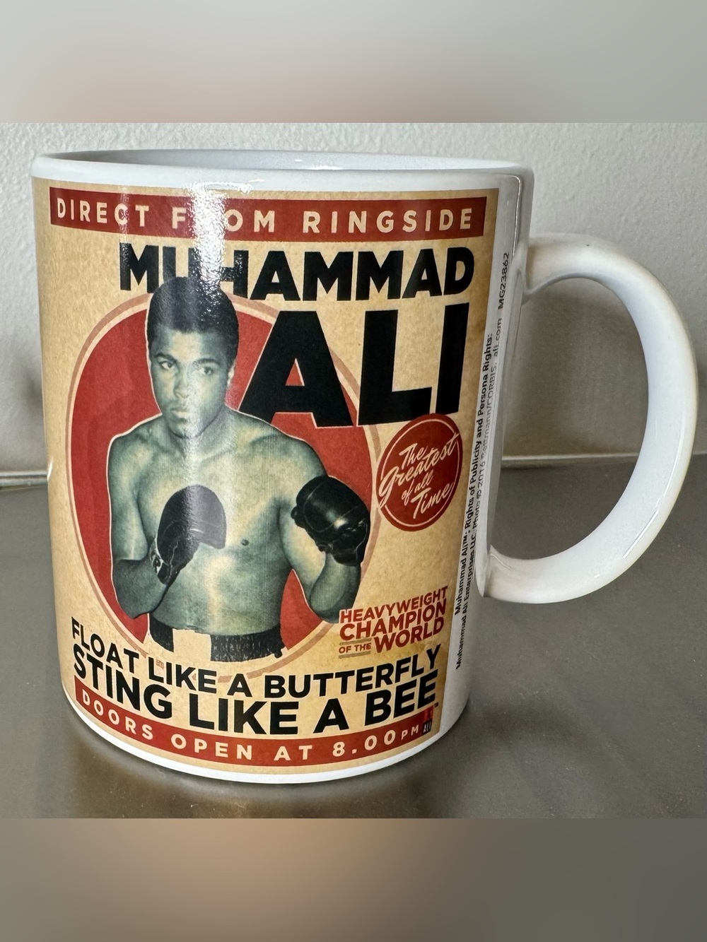 Muhammad Ali Boxing Poster Ceramic Mug 11oz float like a butterfly sting bee